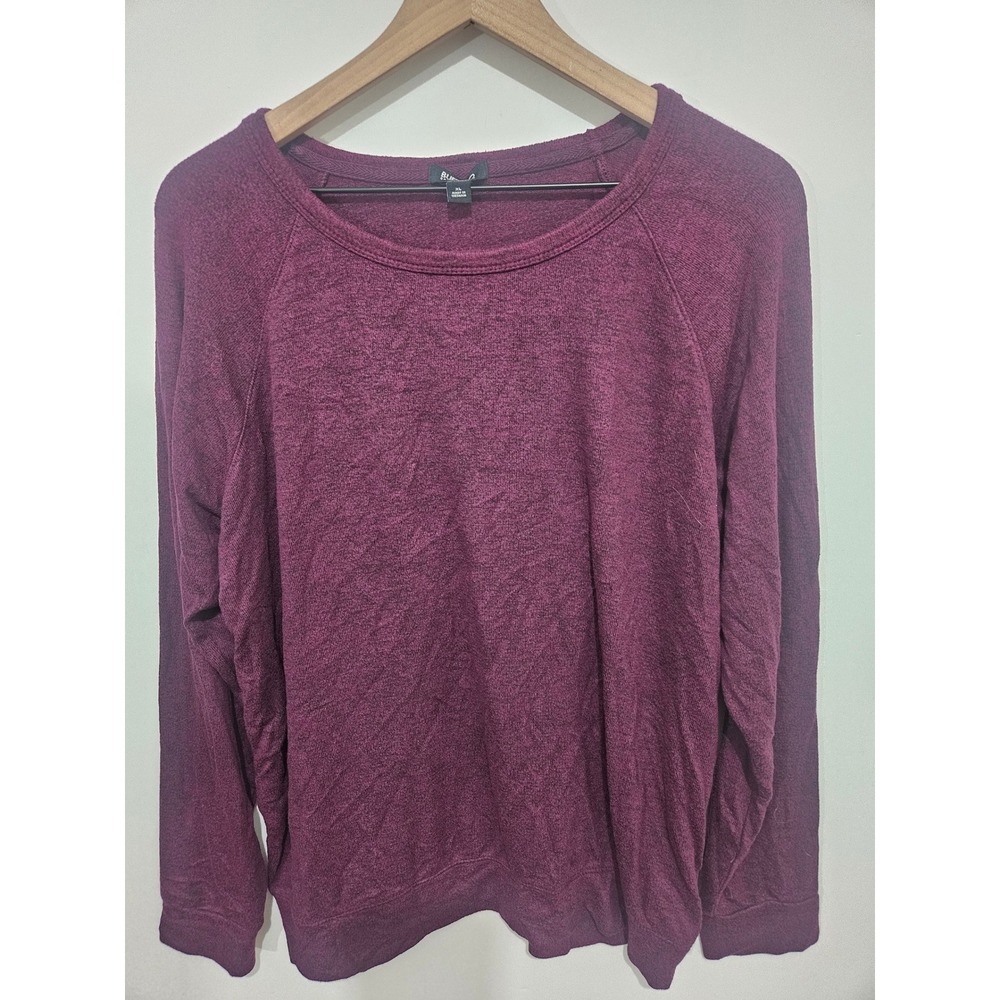 Buffalo David Bitton Womens XL Plum Purple Marled Raglan Sweatshirt Pullover
